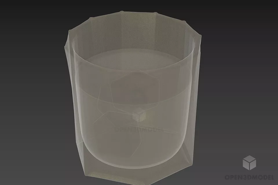 Green Glass With Water 3d model