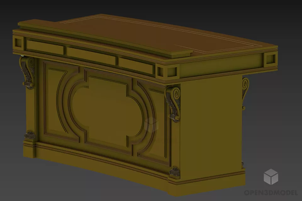 Modern Leather Frame With Stand Back 3d model