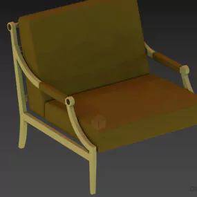 Leather Armchair Turri, Steel Frame Seat 3d model