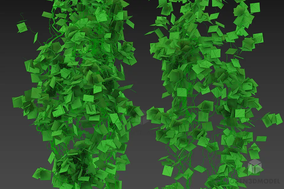 Low Poly Bush 3d model 2
