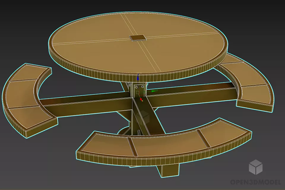 Display Round Table Two Storey 3d model 2
