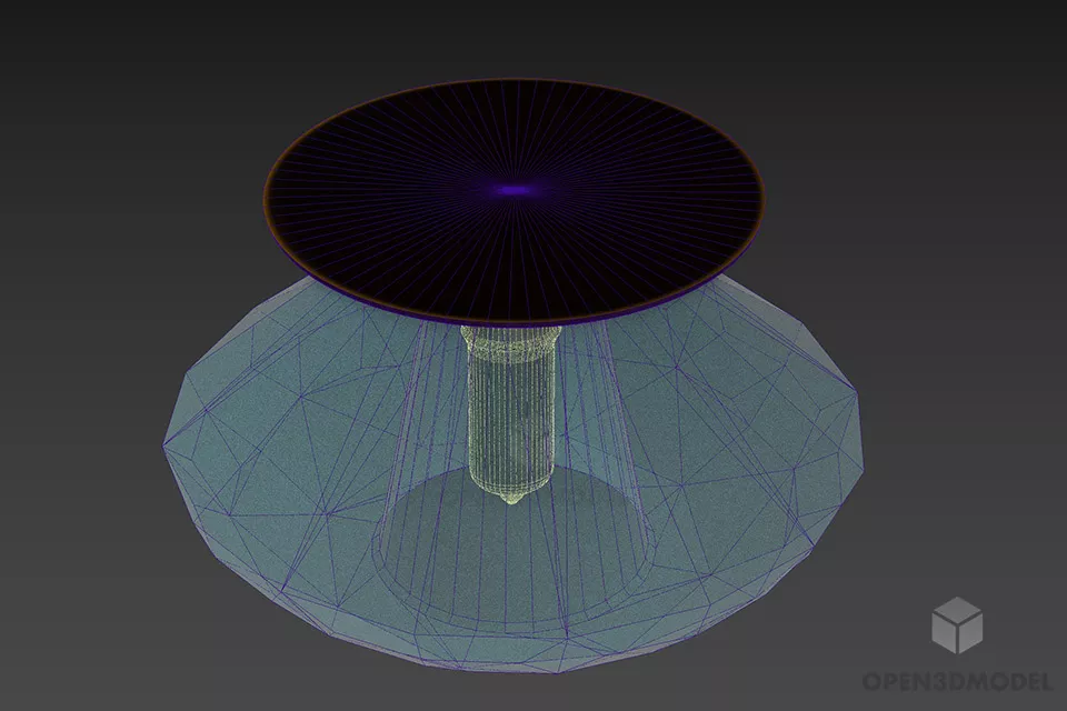 Glass Pendant Lamp, Diamond Shade Lamp 3d model 2