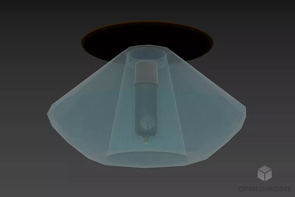 Lamp Table Square Shade 3d model