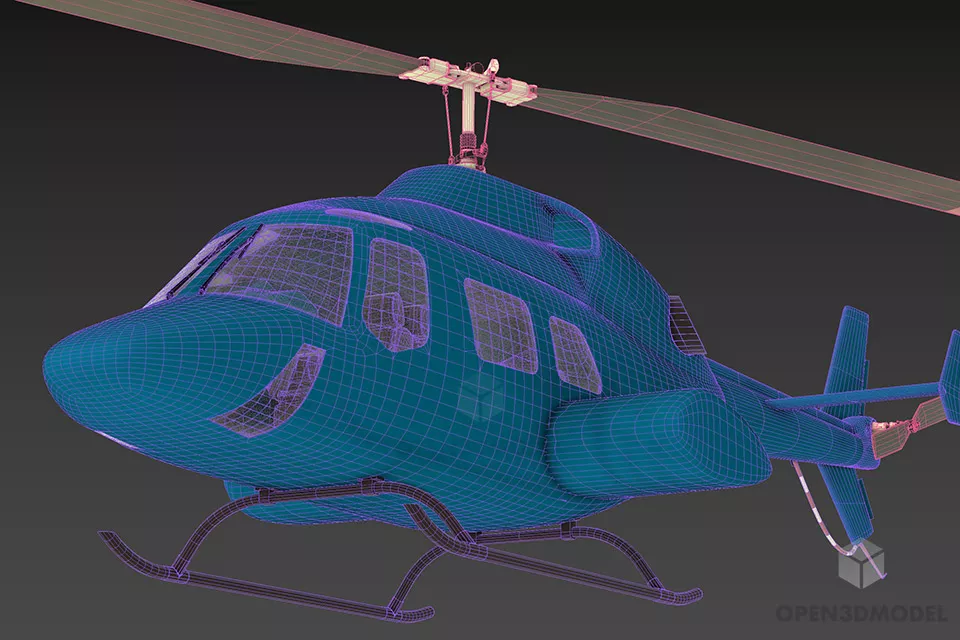Light Utilities Helicopter 3d model 2