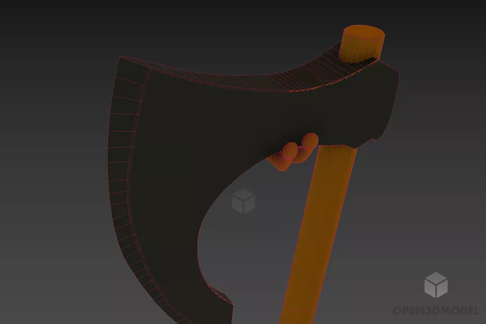 Scandinavia Steel Axe Weapon 3d model 2