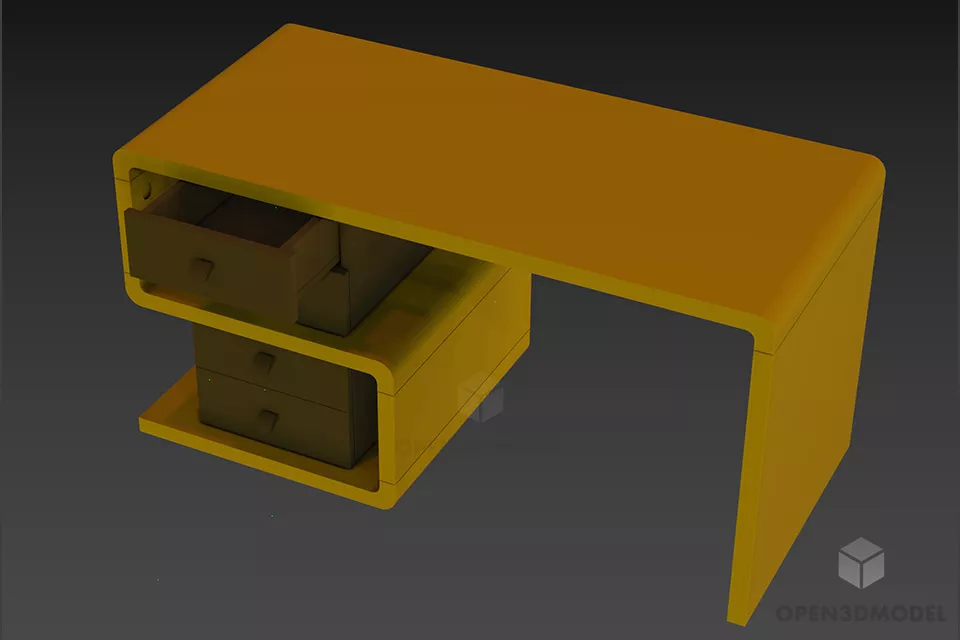 Glass Table Fixed Leg 3d model