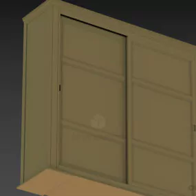 Ash Wardrobe Bogem With Mirror On Door 3d model