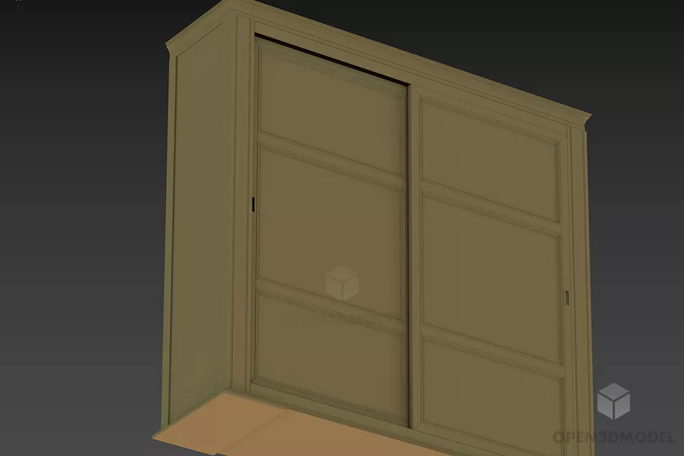 Retro Mirror With Carved Frame 3d model