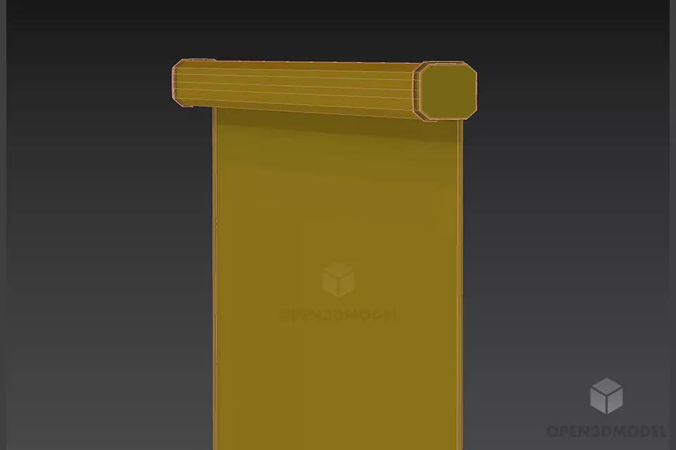 Roll Curtain, Bamboo Louver Curtain 3d model 2