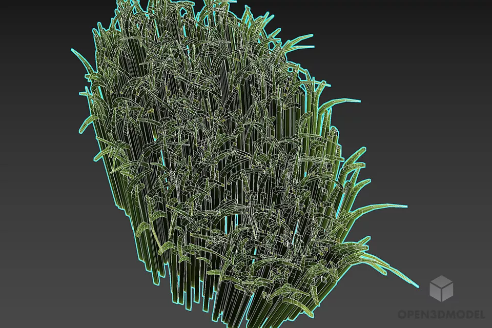 Round Grass Area 3d model 2