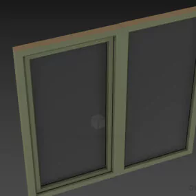 Aluminum Slide Window With Handle 3d model