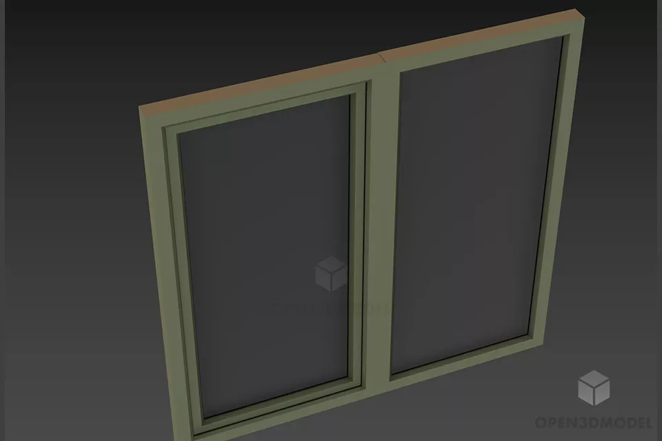 Glass Frame With Waterfall Effect 3d model