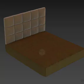 Tufted Leather Bed Bardotr 3d model