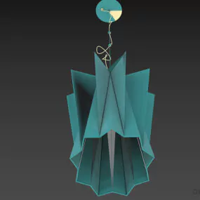 Pendant Lamp Origami Paper Shade 3d model