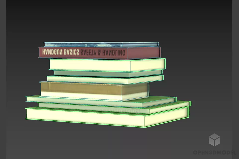 Stack Of Books Different Sizes 3d model 2
