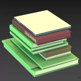 Stack Of Books Different Sizes 3d model