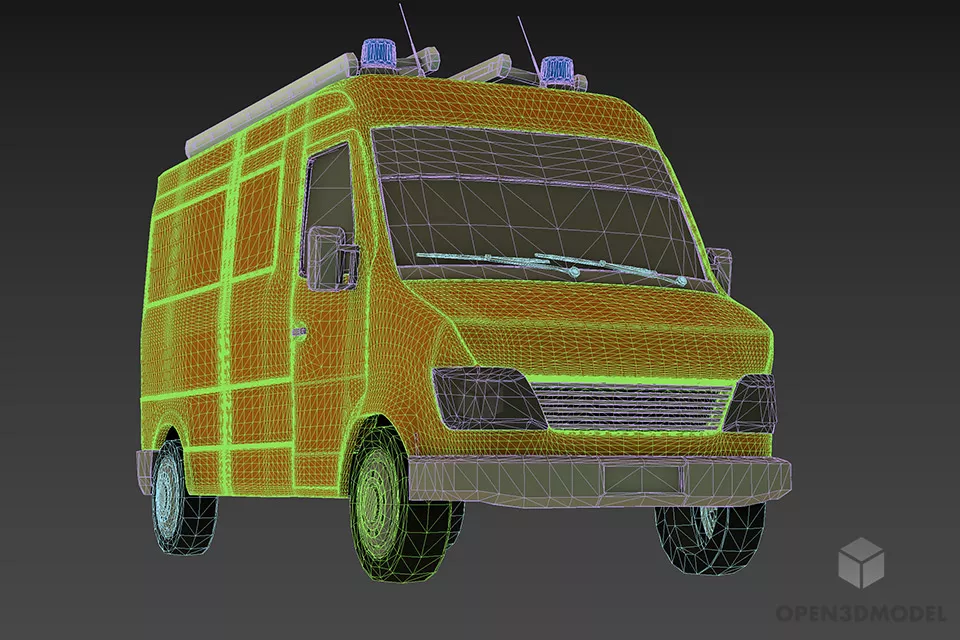 Small Eu Firetruck Vehicle 3d model 2
