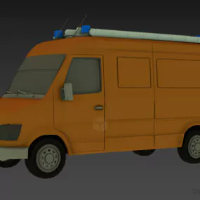Small Eu Firetruck Vehicle 3d model