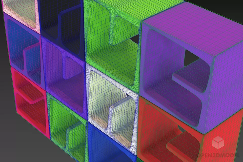 Kid Shelf, Modular Shelf 3d model 2