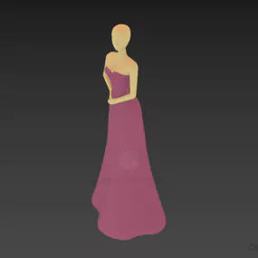 Mannequin In Bride Dress 3d model