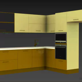 Kitchen Cabinet With Oven, Modern Cabinet 3d model