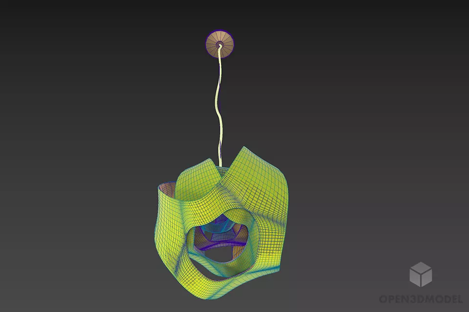 Pedant Lamp Sphere Paper Lantern 3d model 2
