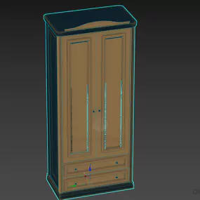 Antique Wardrobe Carved Style 3d model