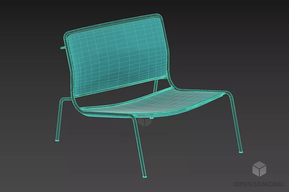 Small Coffee Bench 3d model 2