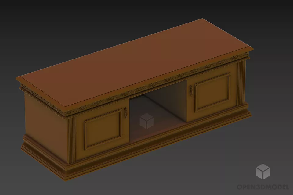 Antique Locker With Shelf And Two Doors 3d model
