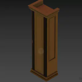 Glasscase Wooden Frame Cabinet 3d model
