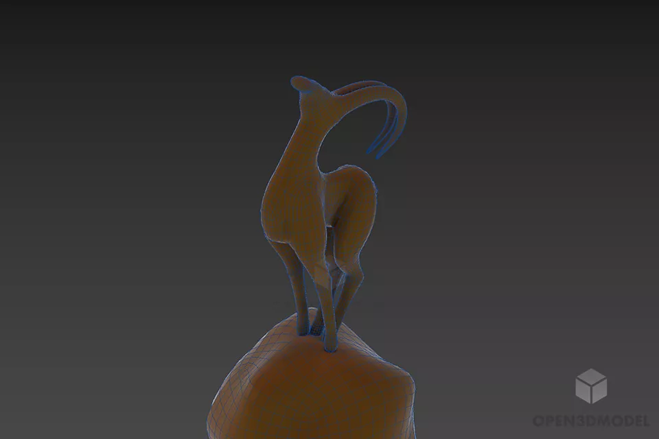 Figurine Goat Animal 3d model 2