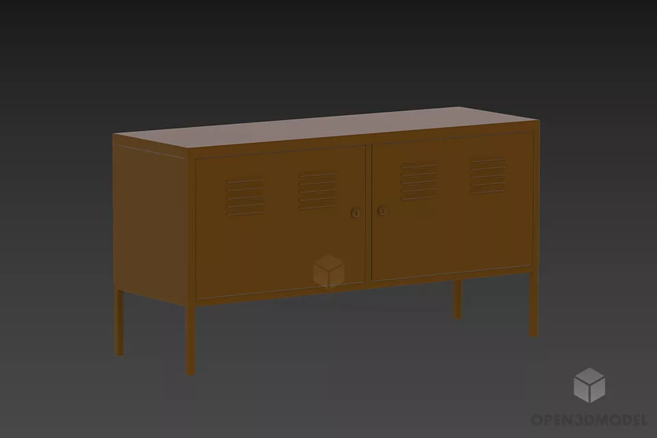 Locker Pantry With Back Panel 3d model