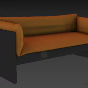 Black Textile Sofa With Steel Frame 3d model