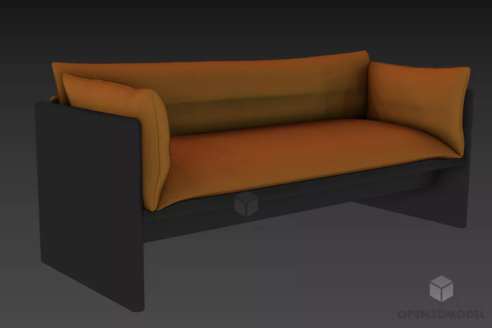 Long Sofa Minotti With Cushion 3d model