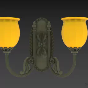 Antique Sconce Lamp Glass Shape 3d model