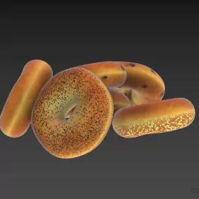 Fried Donut Cake 3d model