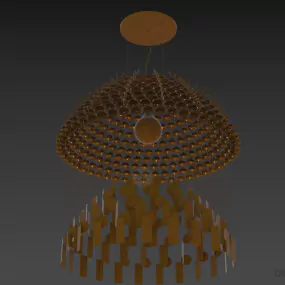 Chandelier Lamp Basket Shape 3d model