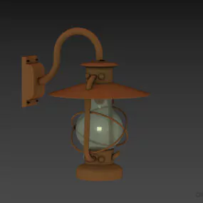 Sconce Lamp Antique Oil Lamp Style 3d model