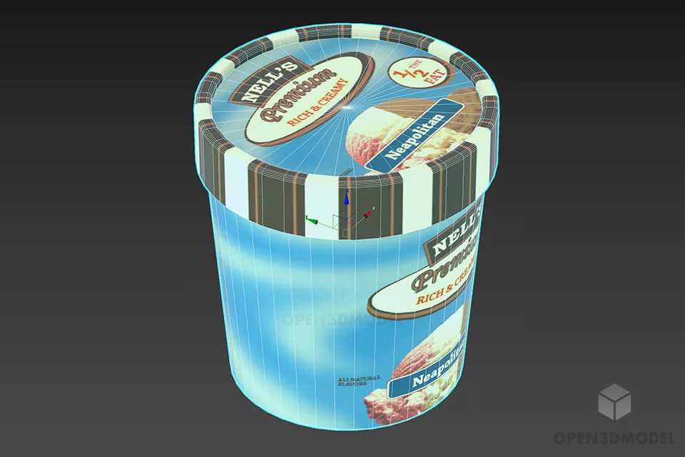 Ice Cream Box 3d model 2