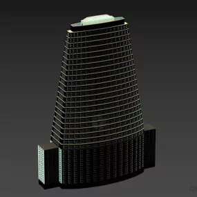 Hotel Apartment Building, Highrise Building 3d model