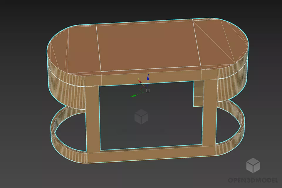 Oval Table Modernism Furniture 3d model 2