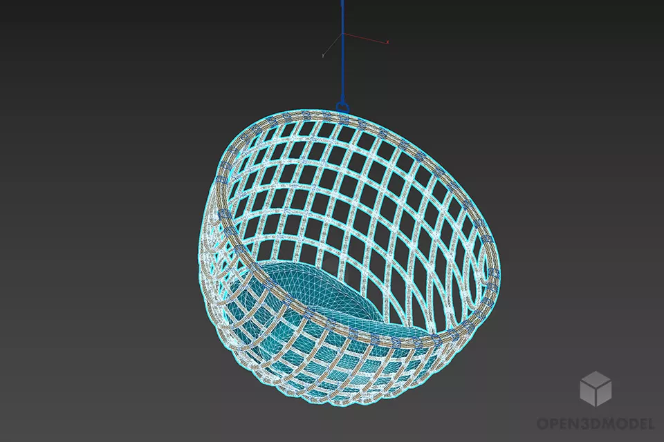 Edge Chair Basket Shape 3d model 2