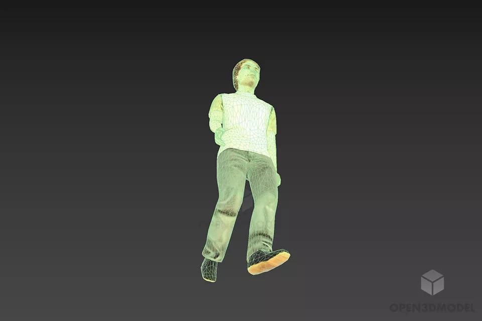 Young Man Character Walking Pose 3d model 2