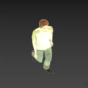 Young Man Character Walking Pose 3d model