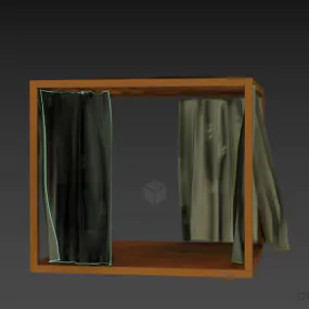 Square Pavilion With Textile Curtain 3d model