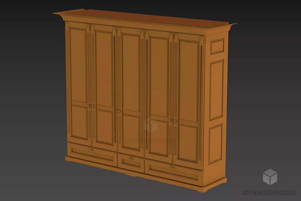 Clothes Wardrobe With Shelf 3d model