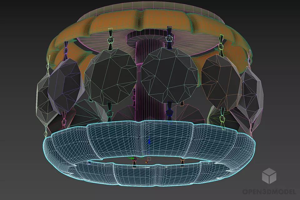 Pendant Lamp Glass Cup Shape 3d model 2