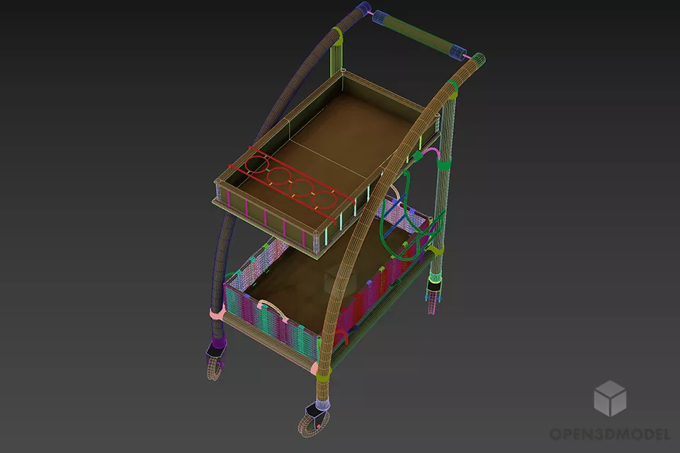Kitchen Cart With Wheels 3d model 2