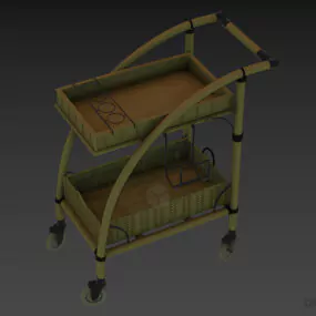 Kitchen Cart With Wheels 3d model