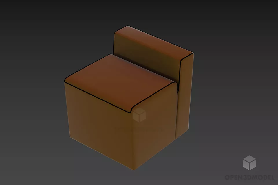 Tufted Seat Caveli 3d model